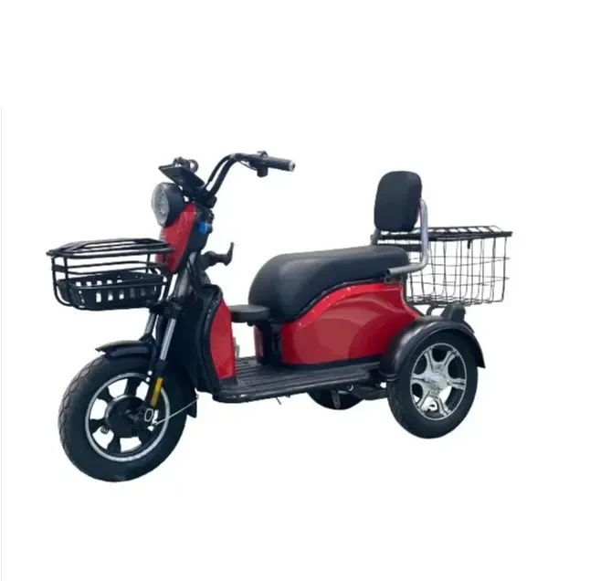 2023 Customized 3-Wheel Electric Scooter With Two Baskets High Quality Electric Tricycles Axle
