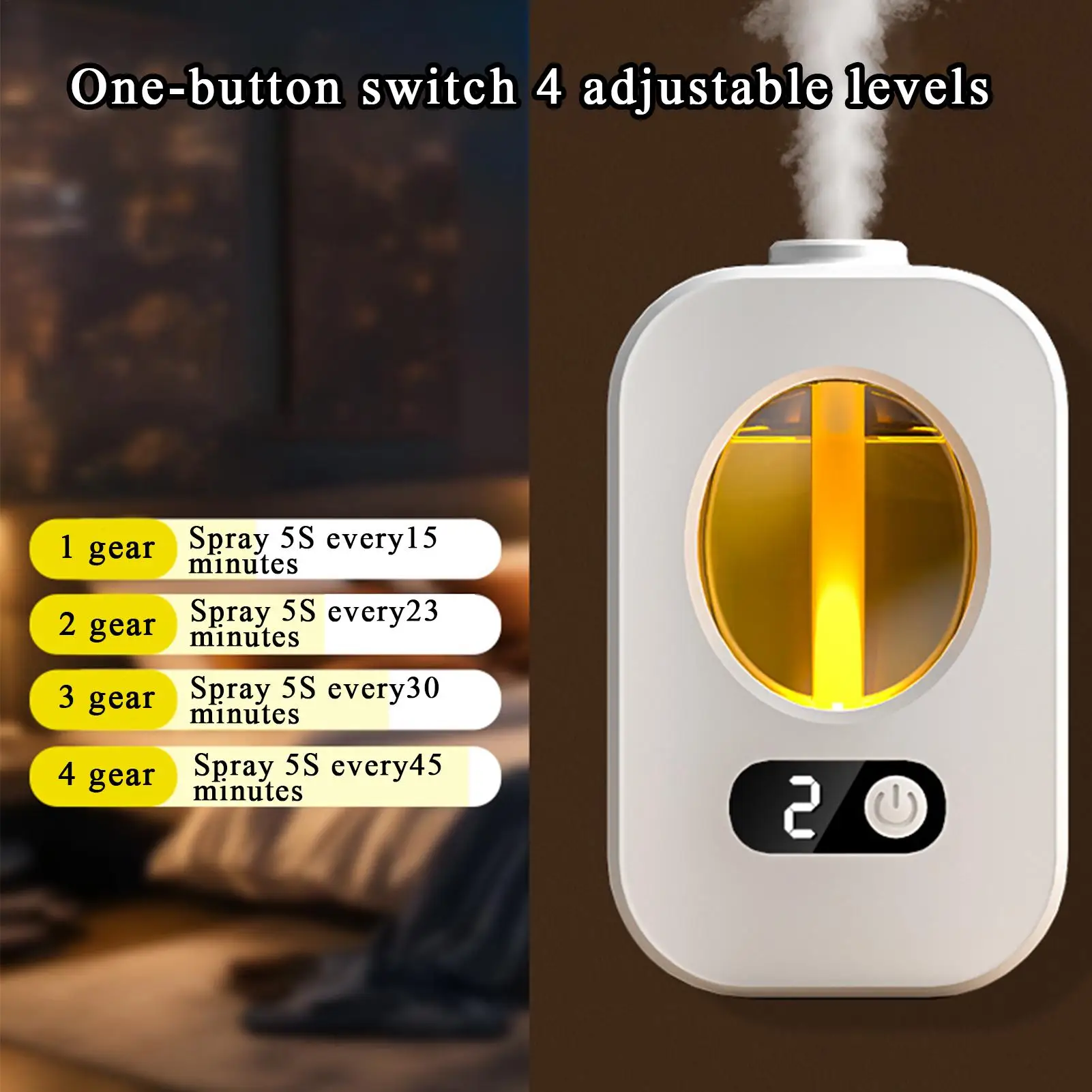 Macchina per aromaterapia intelligente Spruzzatore automatico di fragranze Diffusore di oli profumati Temporizzazione Apparecchio ricaricabile ad ampia copertura per Spa