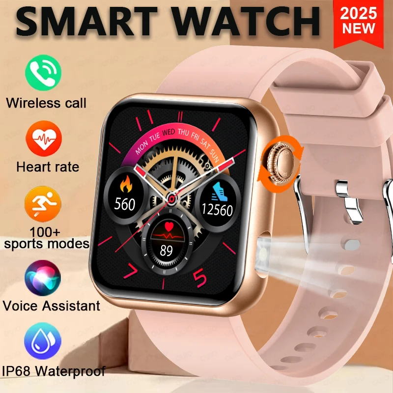 

New Healthy Sports Smartwatch 1.72''HD Screen DIY Watch Faces Blood Oxygen Sleep SOS LED Flashlight IP68 Waterproof Smartwatch