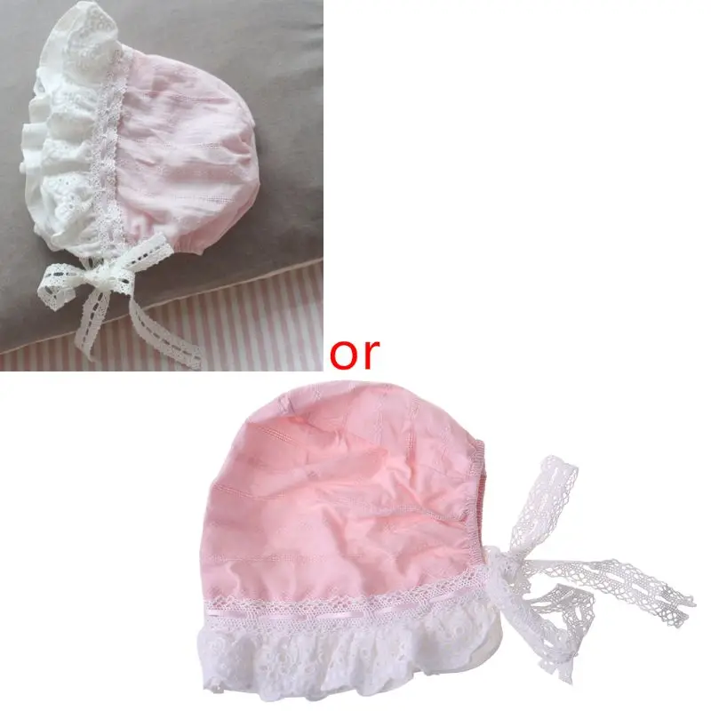 Cotton Flower Ruffle Baby Hat Princess Summer Newborn Baby Girl Bonnet Cap Solid Color Breathable Infant Sun-proof Hat