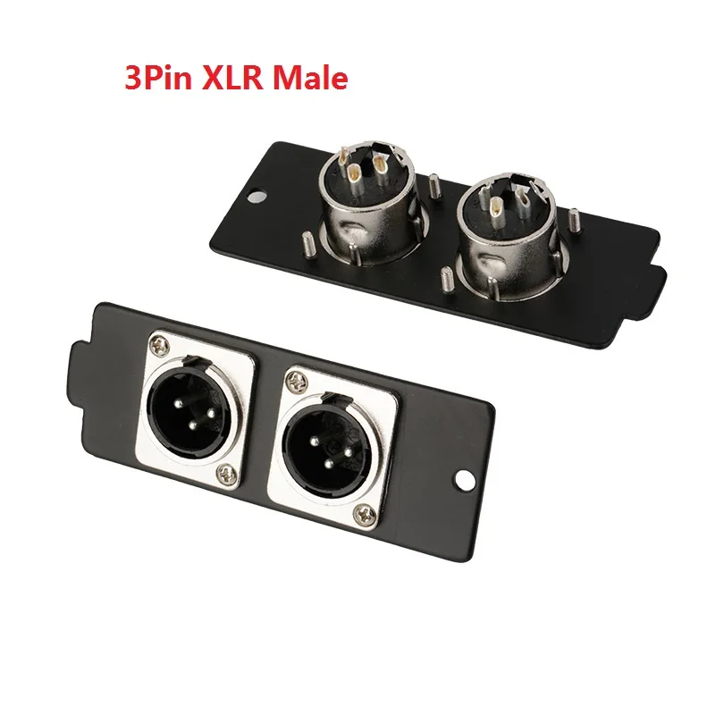 Módulo de enchufe macho y hembra XRL de 3 pines, función dinámica, adaptador de señal de audio, doble cabezal Canon, módulo de caja de toma de tierra