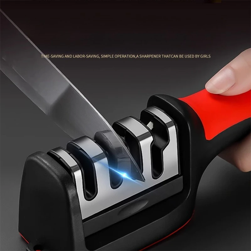 

Manual Kitchen Knife Sharpener Professional 3-Stage Sharpening Stone Tool Quick Edge Grinder Household Chef Knife Sharpener