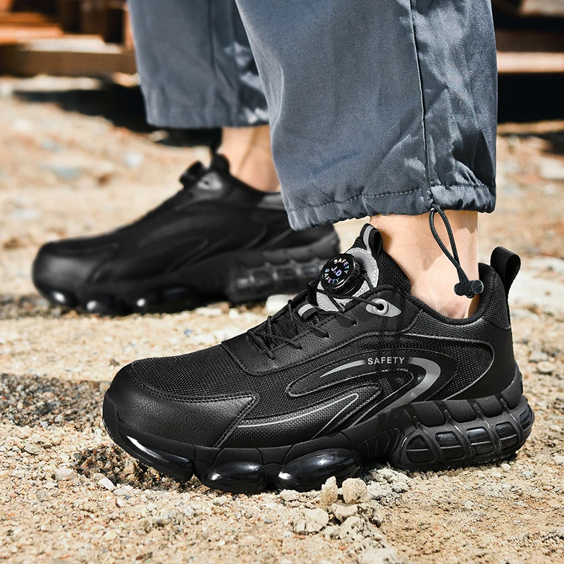 Large Size 36-47 Steel Toe Industrial Sneakers Safety Shoes Men Anti-Slip Puncture Resistant Sole Electrical Hazard Work Boots