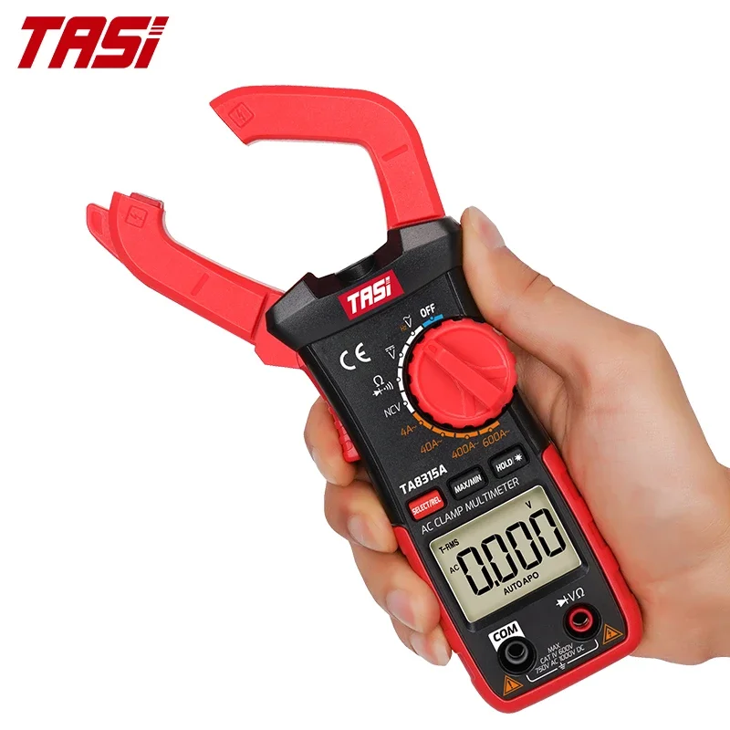 TASI TA8315A Clamp Multimeter 1000V 600A True RMS Auto Range Digital AC DC Clamp Meter