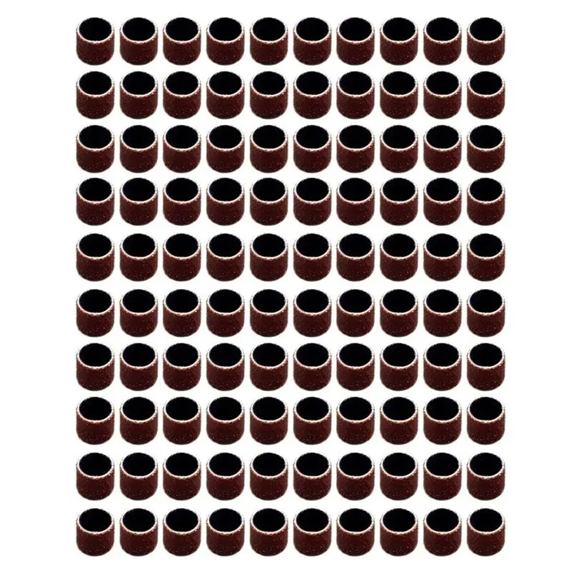 N96R Sanding Drum Set-100Pcs 80 Grit Aluminum Oxide Sander Sleeves Kit Including 3 Pieces 1/8 Inch Mandrels For Dremel Rotary To
