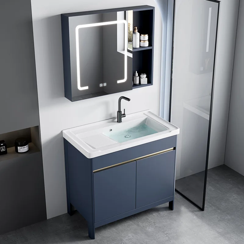 

aluminum alloy bathroom cabinet rental house laundry basin with washboard wash basin toilet