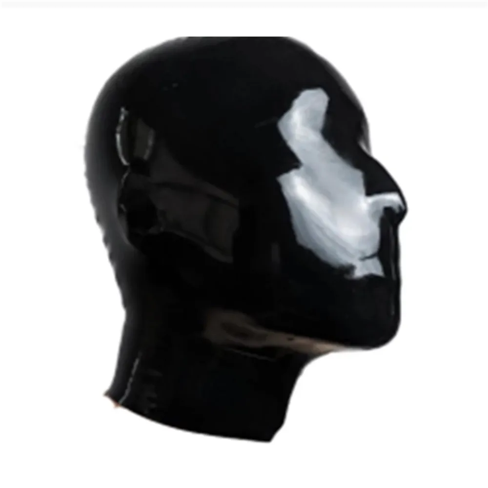 Latex Hood Mask  Full Face Party Masks with Small Eye mouth Holes and Nostril Zipper for Men and Ladies  with back zipper