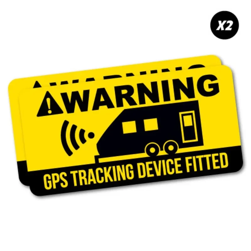 

2Pcs Warning Caravan Gps Tracking Car Sticker Decal Side Vehicle