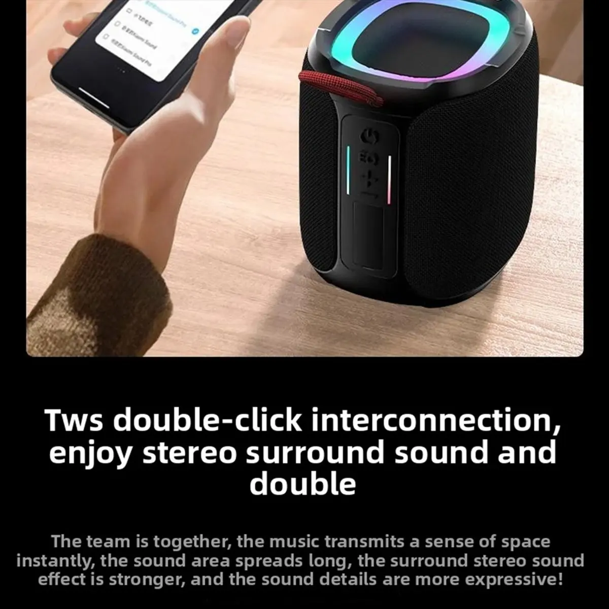 Wireless Bluetooth Speaker Outdoor Waterproof Subwoofer Portable Sound Column Home Theater Sound System Center