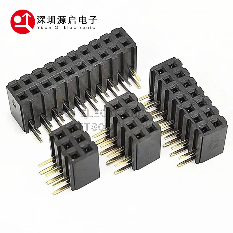 10PCS 2.0MM PITCH 2*2/3/4/5/6/8/20-40 PIN Double Row Right Angle FEMALE PIN HEADER Strip Connector Socket 2X9p/10p-35p PH=7.2MM