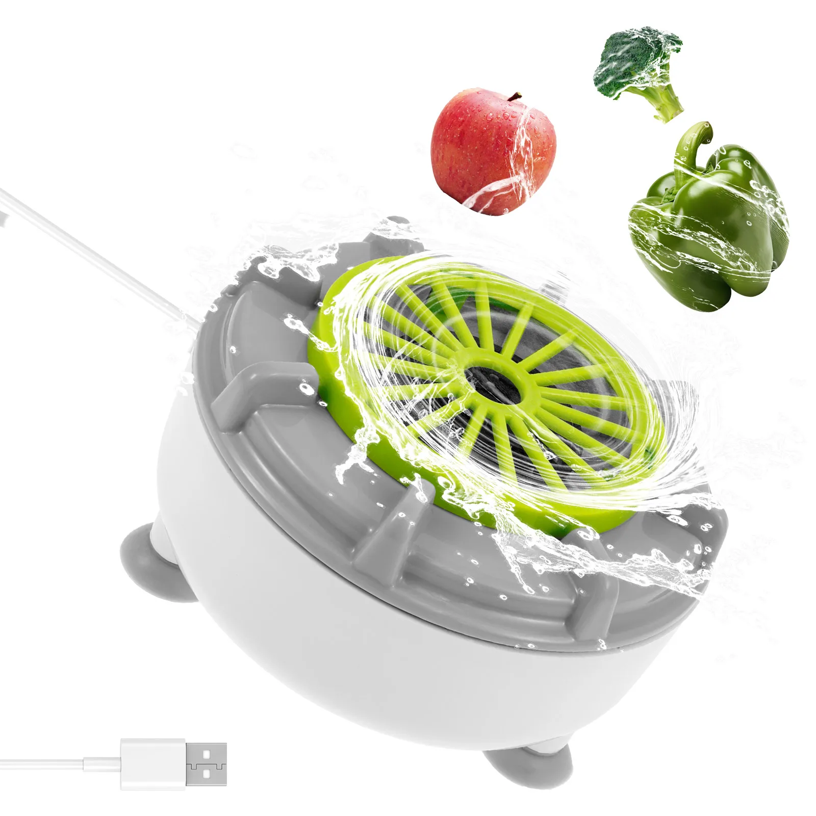 

ABS Fruits Washer Vortex Cleaning Vegetable Washing Machine Stable Adsorption Fruits Cleaner Spinner Good Sealing for Home