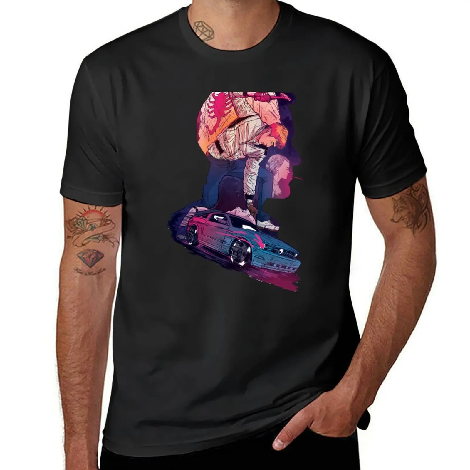 Drive Movie Ryan Gosling Art, T-Shirt anime clothes boys animal print mens t shirts casual stylish