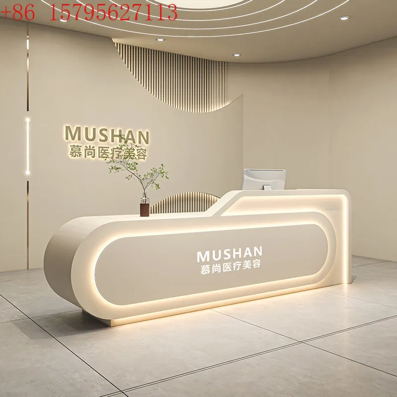 

Storage Beauty Reception Desks Clinic Counter Business Modern Reception Desk White Classic Bancone Per Negozio Office Furniture
