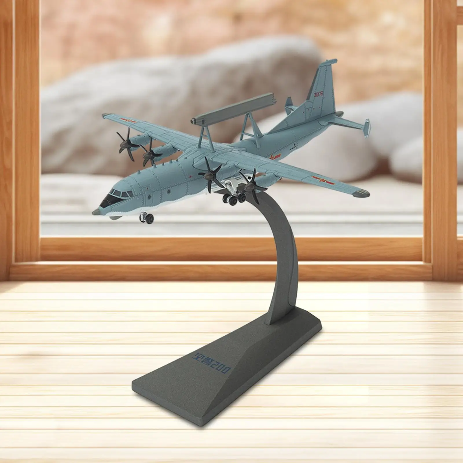 1/200 Scale Model Plane with Display Stand Desktop Decoration Fighter Jet Model for Living Room Shelf Home Cafe Bedroom