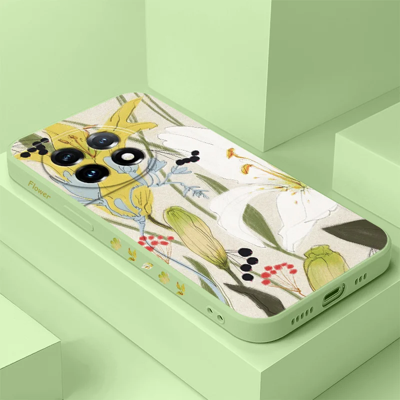

Sweet Whisper Flower Phone Case For Oneplus 13 13R 12 12R 11 11R 10 10R 10T 9R 9RT 9 8T 8 7 7T Pro 5G Liquid Silicone Cover