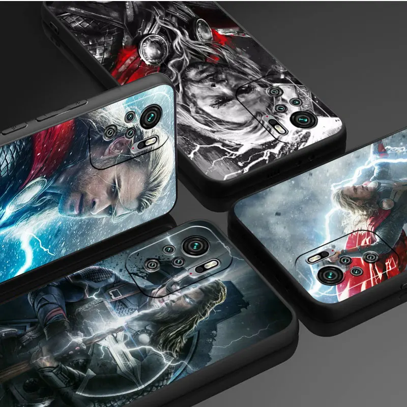 phone cases for Xiaomi Redmi Note 11 10S 9 Pro 7 8T 12 5G 12S 13Pro Plus 9S 10 5G Black funda coque Thor Odinson God of Thunder