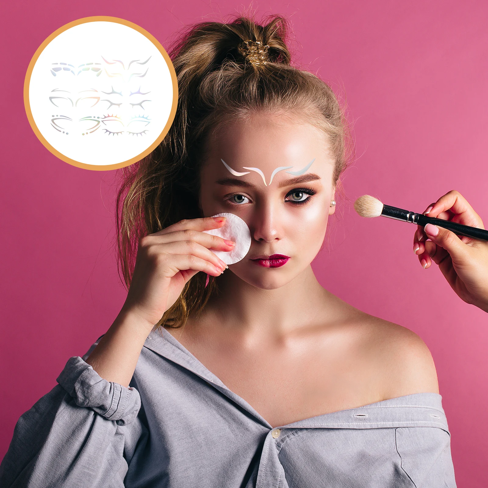6 pezzi di eyeliner iridescente adesivi temporanei per il viso adesivi per il trucco tatuaggi decalcomanie per il viso materiale sicuro non permanente