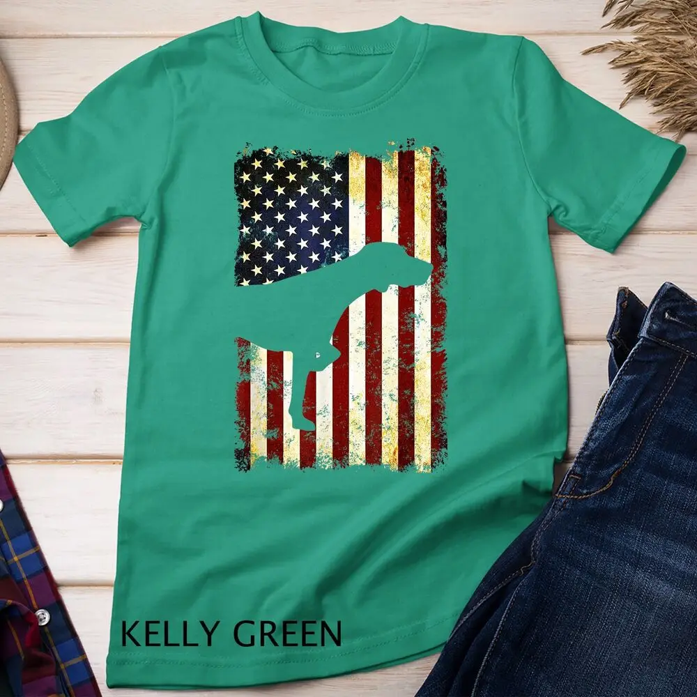 German Shorthaired Pointer Silhouette American Flag T-Shirt Unisex T-shirt