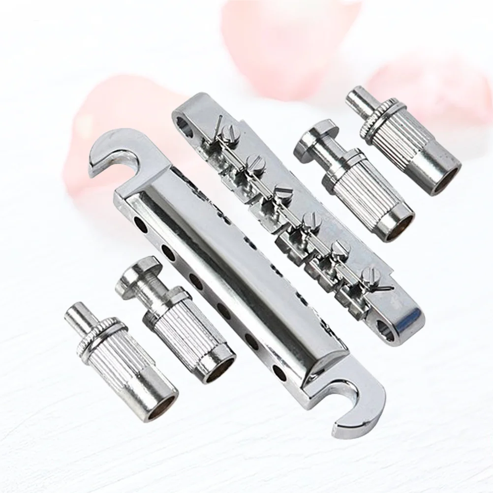 

6pcs Electric Guitar Bridge 6 String Locking Bridge Metal Roller Saddle Fully Adjustable For Fast Action Intonation Replacement