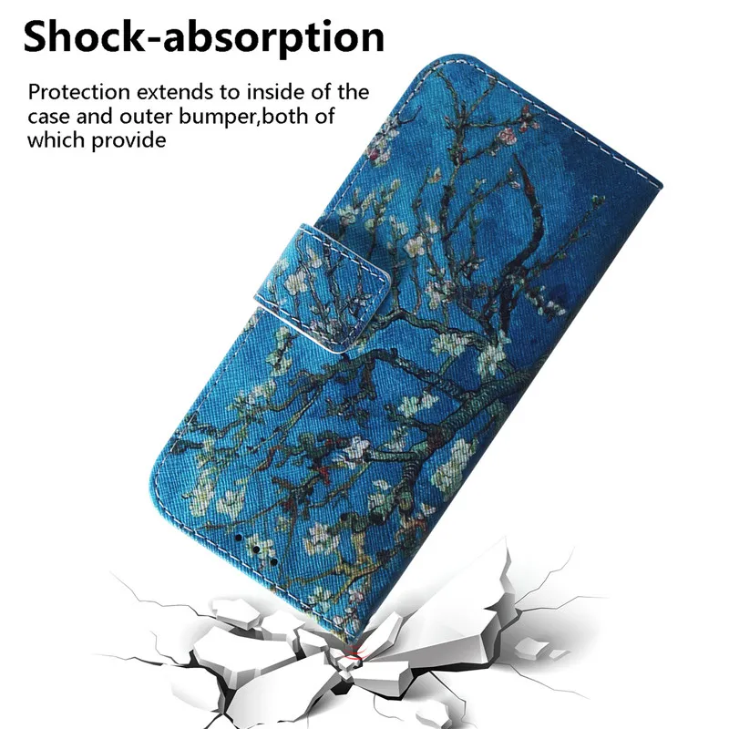 Huawei P Smart FIG-LX1 Case Painted Animal Leather Wallet Phone Case for Huawei P smart 2019 2021 2020 PSmart Z Protect Cover