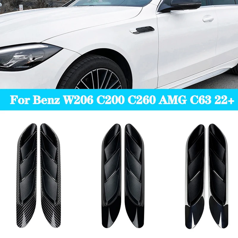 

Car Side Vent Air Flow Fender Intake Front Bumper Sticker Electroplate For Mercedes Benz C Class W206 C200 C260 AMG C63 2022+