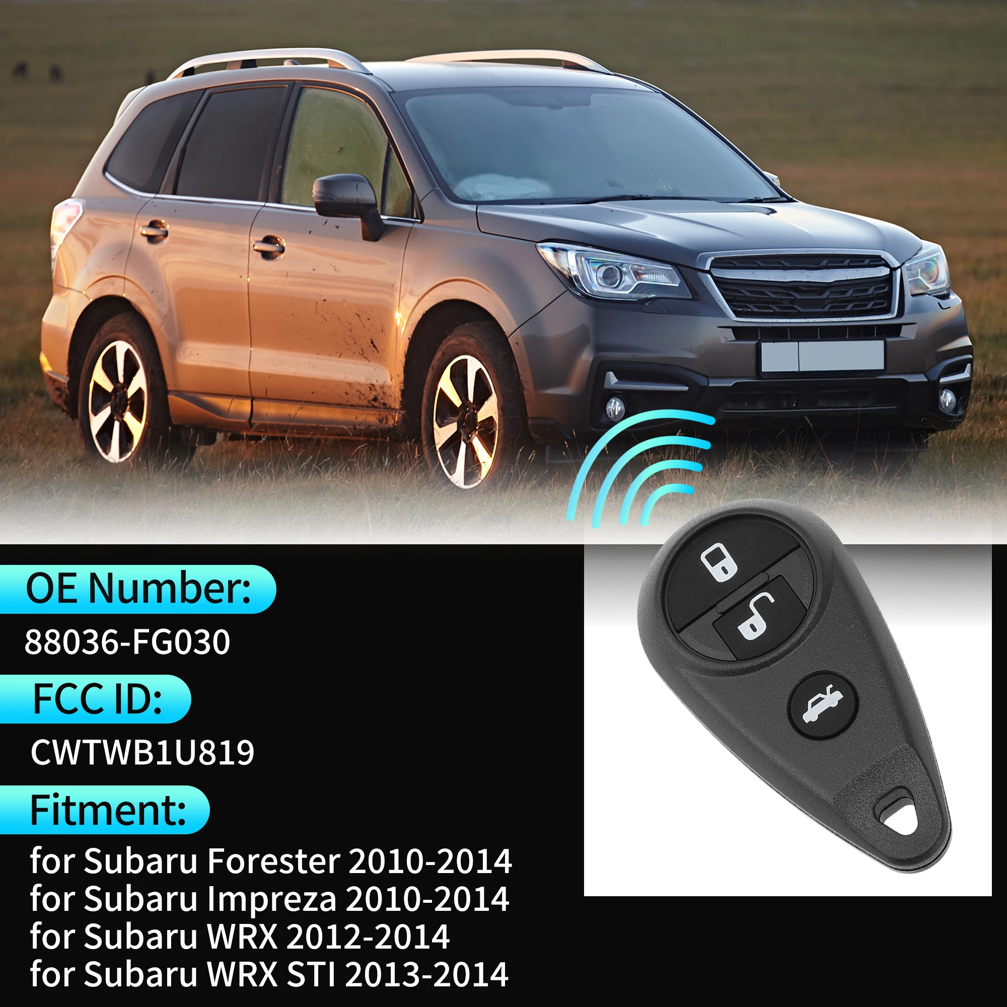 UXCELL CWTWB1U819 315 MHz Keyless Entry Remote Key Fob for Subaru Forester 2010-2014