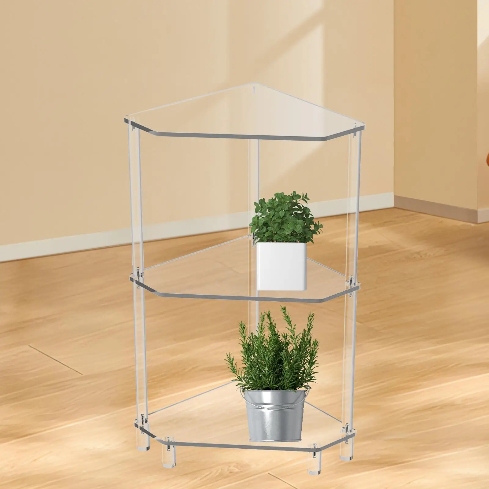 

Acrylic Corner Side Table 11.8'' L x 11.8'' W x 26 ''h Small Side Table for Small Space Kitchen Bedroom Bathroom Living Room