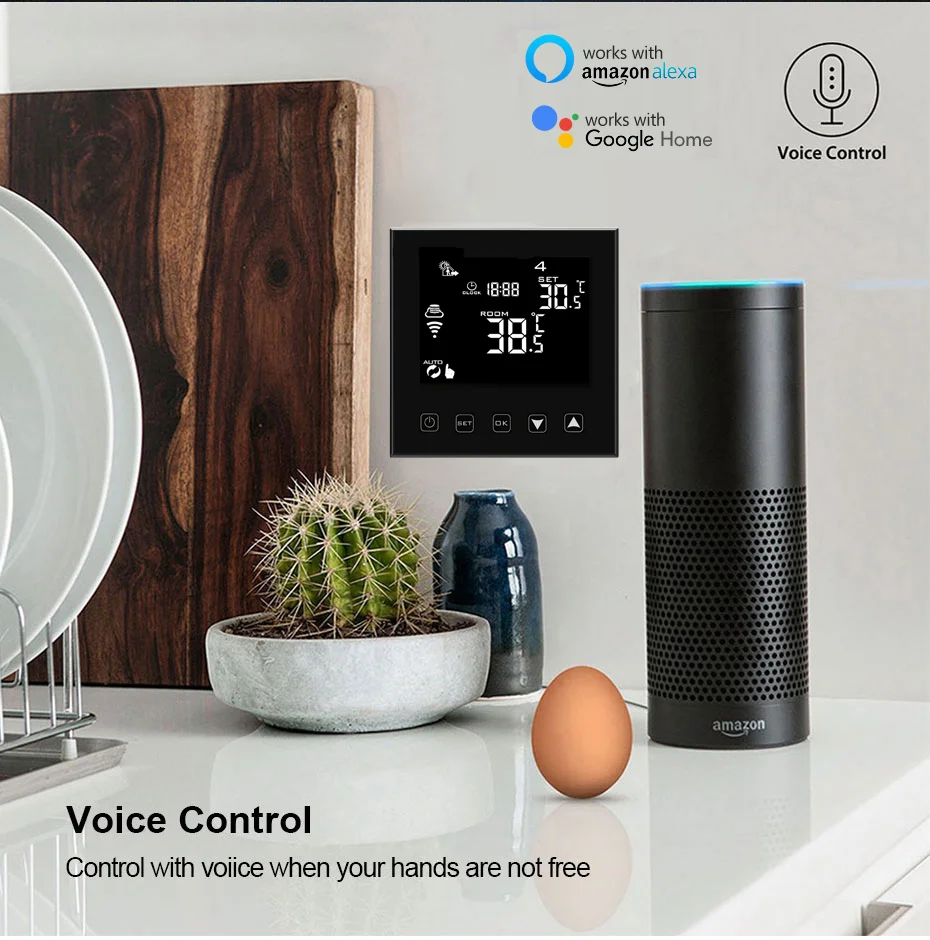 Manufacture OEM WiFi ZigBee Smart Programmable Thermostat Voice Control for Water/ Floor Gas Boiler