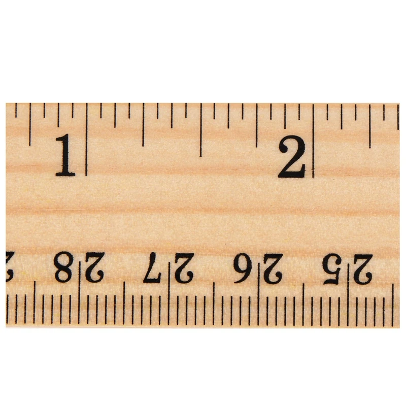 LUDA 24 X Wood Ruler Student Rulers Wooden School Rulers Office Ruler Measuring Ruler, 2 Scale (12 Inch And 30 Cm)