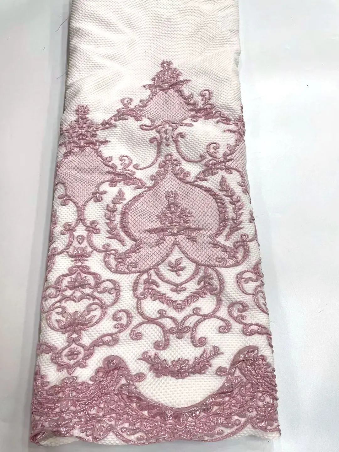 

2023 High Quality African Brocade Lace Fabric Latest Embroidery Jacquard French Lace Fabric for Nigerian Wedding Dress MJ55741