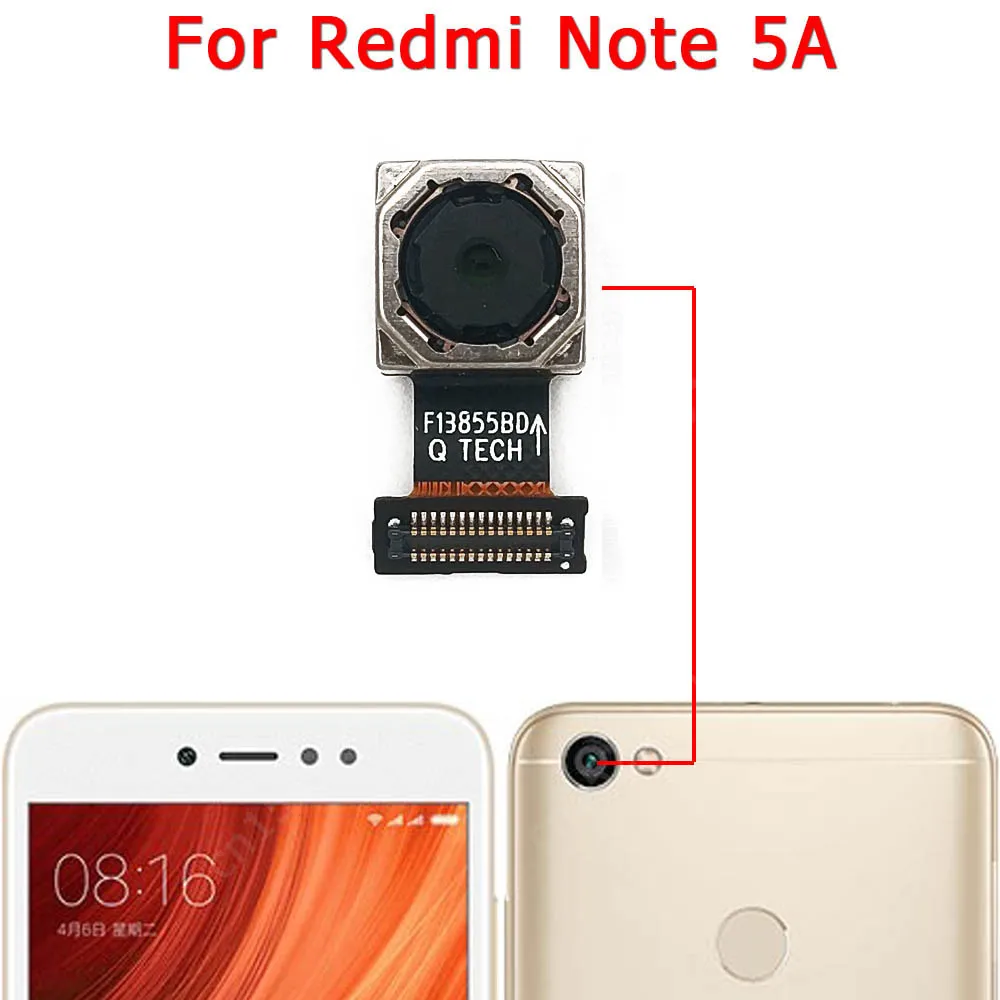 Back Camera For Xiaomi Redmi Note 5 5A 6 7 8 Pro 8T Rear Camera Module Backside View Replacement Flex Spare Parts