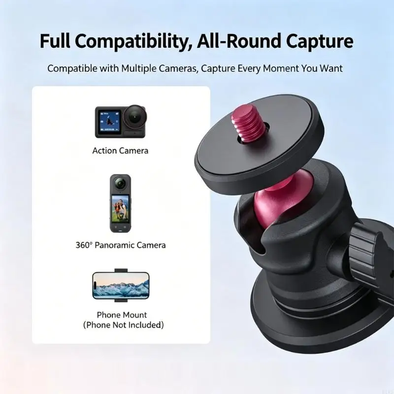 

Universal 1/4Inch Mount For Action Cameras Aluminum Alloy Plastic Construction For Outdoor Sports K1KF