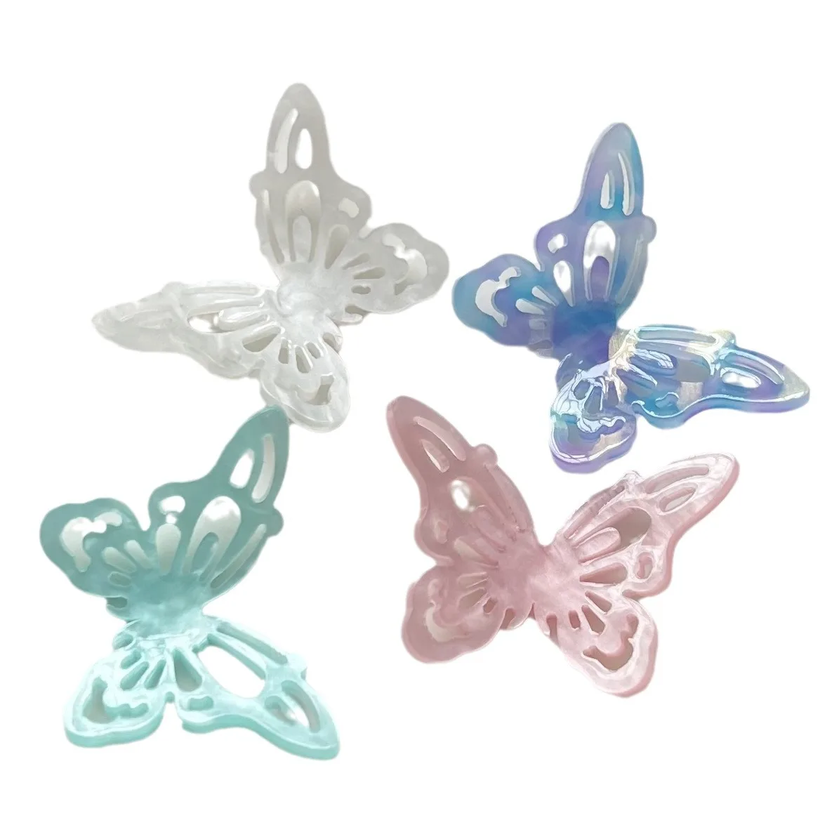 2pcs miniso colorful butterfly series cartoon acrilico flatback cabochon artigianato fai da te materiali creazione di gioielli charms