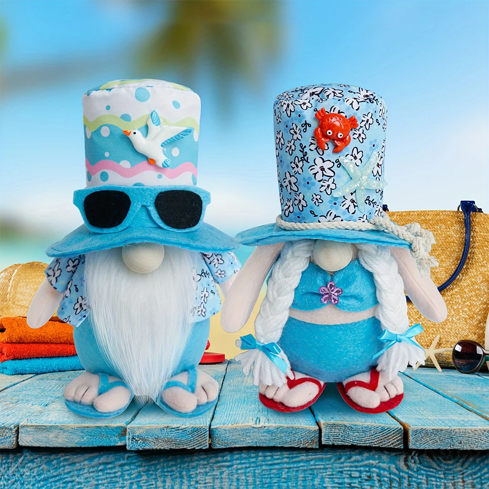 2 قطعة التماثيل الشاطئ أفخم الصيف التماثيل زينة لطيف الشاطئ التماثيل زوجين ديكور الرف يجلس لطاولة المطبخ عباءة #5