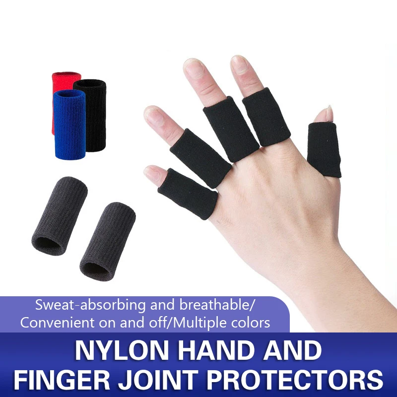 10Pcs Finger Protection Arthritis Support Guard Outdoor Sports Basketball Volleyball Elastic Finger Sleeves