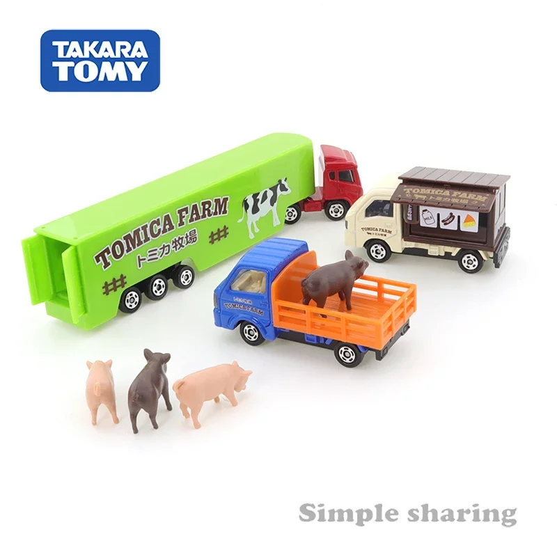 Takara Tomy Tomica Welcome! Tomica 농장 트럭 세트 자동차 합금 장난감, 모터 다이캐스트 자동차 모델 장식품, 자동차 장난감 장식