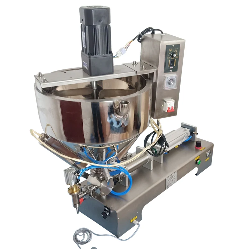 Paste Liquid Filling Machine Peanut Butter Honey Cream Emulsion Heating Stir Type Filling Machine