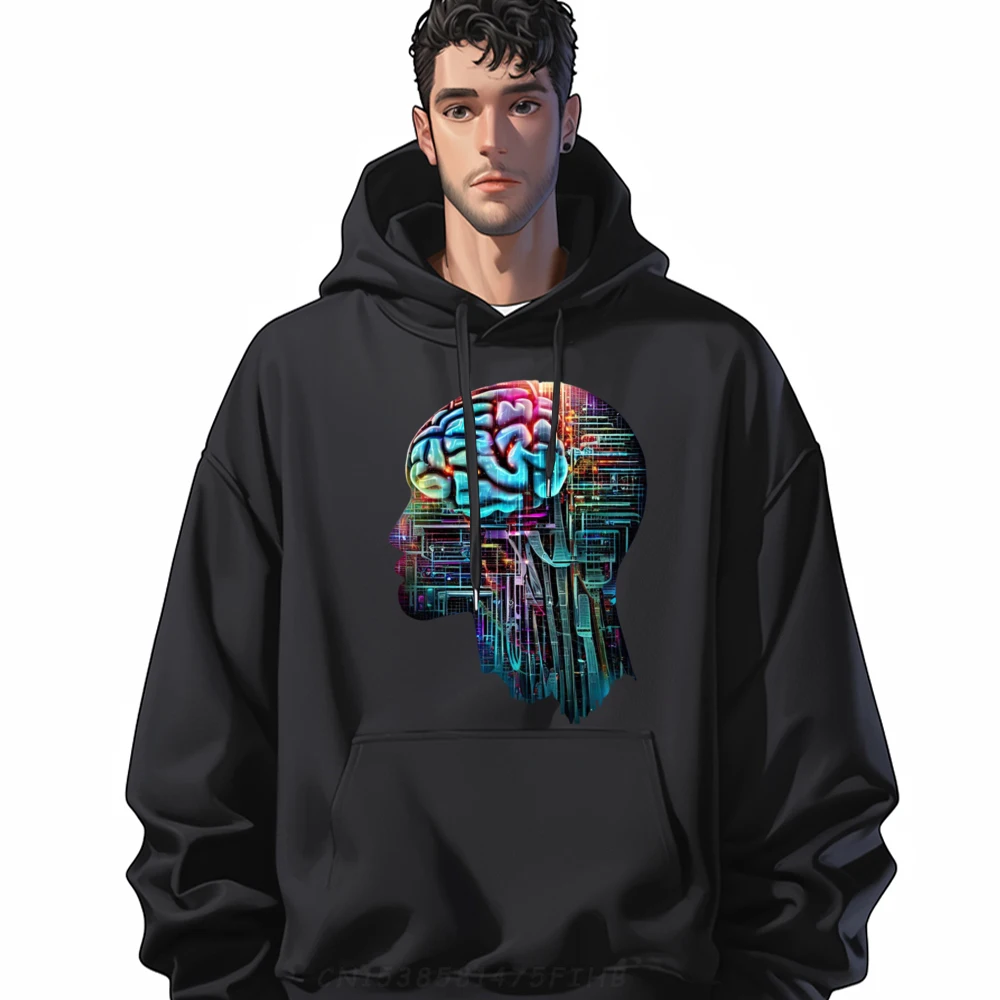 

Male Retro Hoodies Crewneck Mother Day Sweatshrt Design Long Sleeve Science Geeks Artificial Intelligence Computer Hoodies