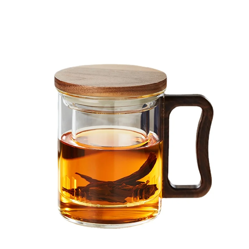 

Glass Tea Water Separation Tea Cup Office Japanese Water Cup Personal Special with Lid Scented Tea Cup Men