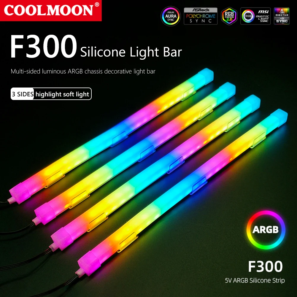 

5V 3Pin 4Pin Flexible Light Bar ARGB AURA SYNC 26LED PC Chassis Strip Computer Accessories Flexible Light Strip Silicone for MSI