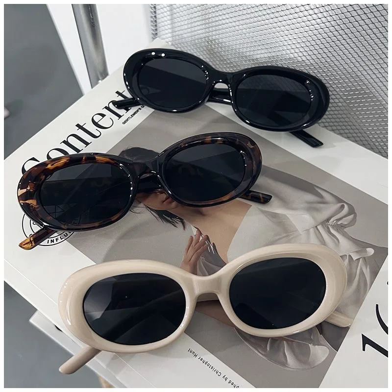 Klassische Ovale Sonnenbrille für Damen und Herren, Neuer Dicker Rahmen, Party-Sonnenbrille, Hip-Hop Cool, Luxus-Designer-Marke, UV400-Schutz