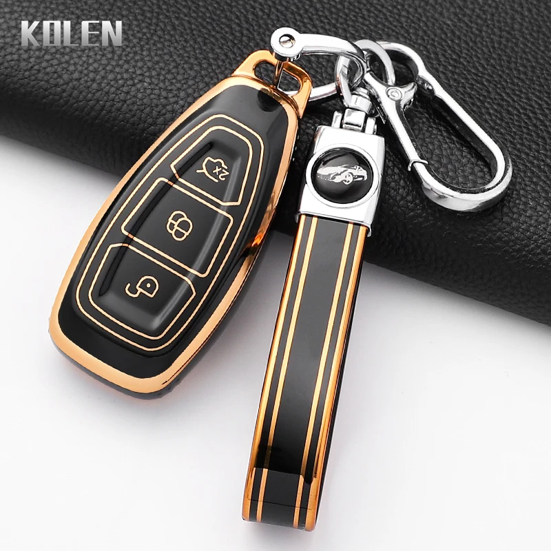 Mode TPU Auto Klappschlüssel Fall Abdeckung Für Ford Focus 3 4 Mondeo MK3 MK4 Fiesta Ecosport Kuga ST C-Max B-Max Schutz Schlüsselbund
