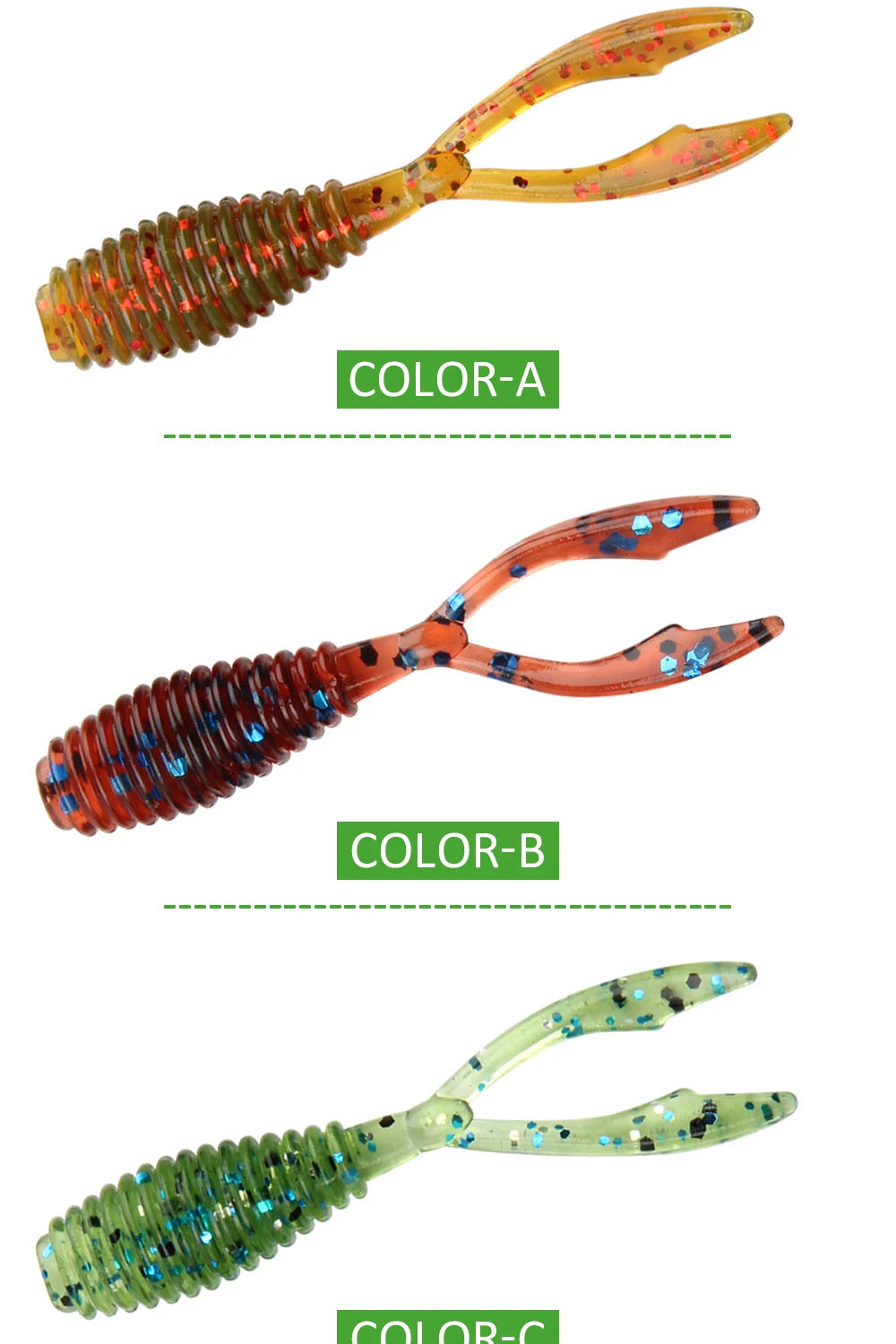 Palisander Great Finesse Creature Köder Weicher Köder 3,6 cm Rock Fishing Double Tail Künstlicher Swimbait Shad Wurm Angelgerät – Detail 5