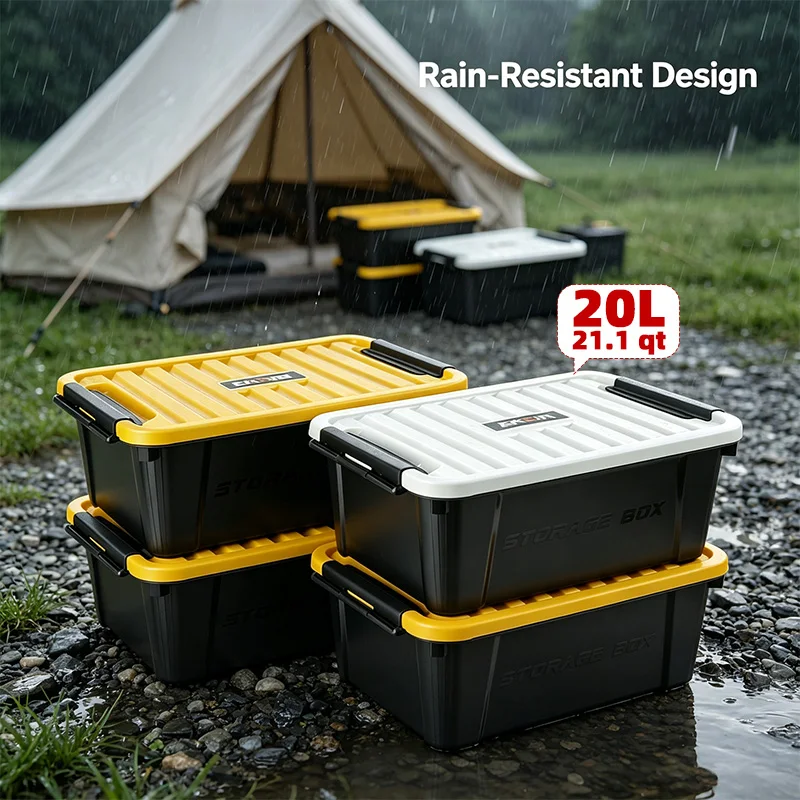 EKOA 20L/21QT Storage Bins, 6& 7Pack Heavy Duty Plastic Storage Containers with Lids, Stackable Bins with Secure Latches