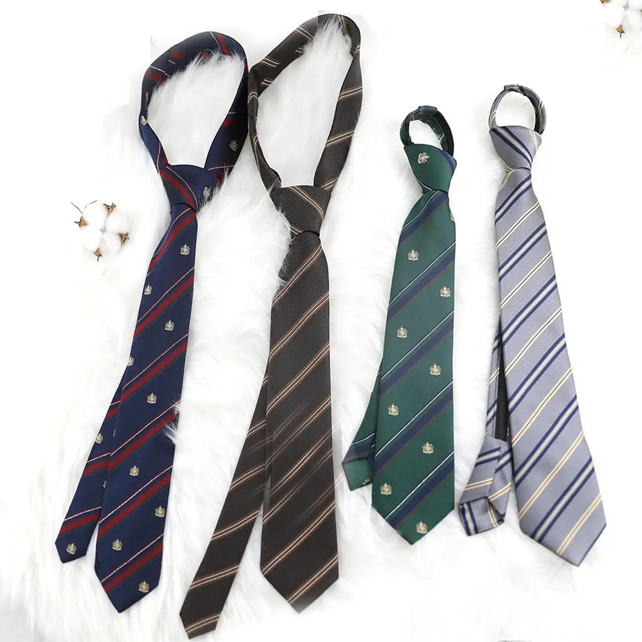Unisex Coffee Brown Striped Hand-Tied Tie Classic Versatile Multi-Color Hand-Tied Tie Uniforms Gifts