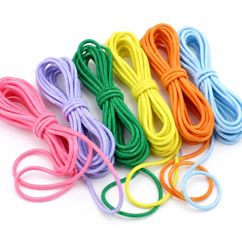

10Meters 4mm Round Elastic Cord Rubber Rope for Hairband Hat Drawstring Shoes Pants Garment Bags DIY Sewing Accessories