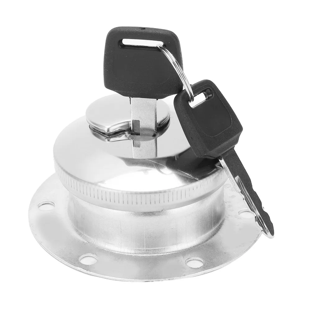 6 Holes Tank Fuel Gas Cap Round Shape Stainless Steel Tank Fuel Gas Cap Key 85mm with 2 Keys Generator Tank Fuel Gas Cap