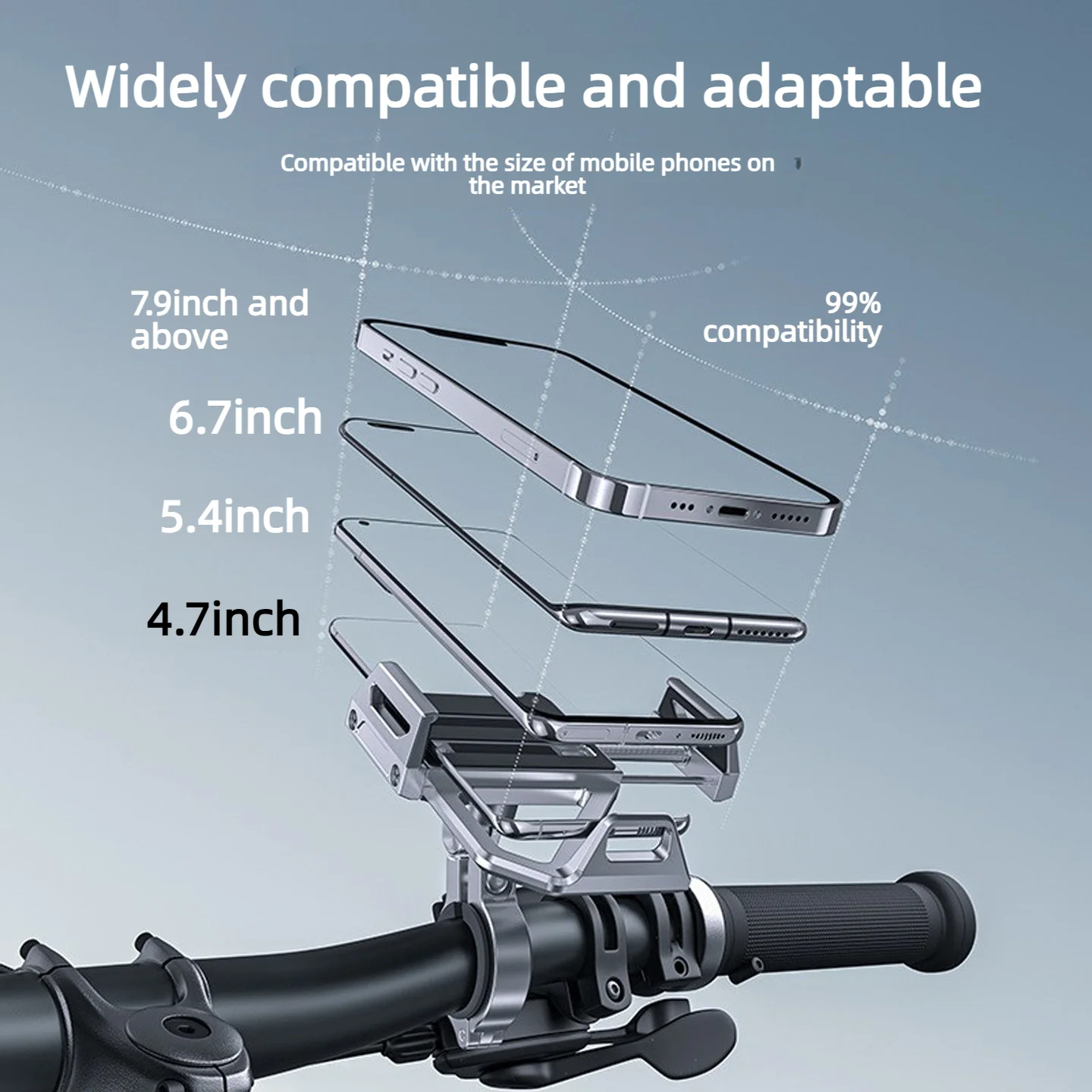 Soporte para teléfono de aleación de aluminio para bicicleta de montaña, motocicleta eléctrica, antivibración, a prueba de golpes, liberación rápida para grabar vídeos Navi