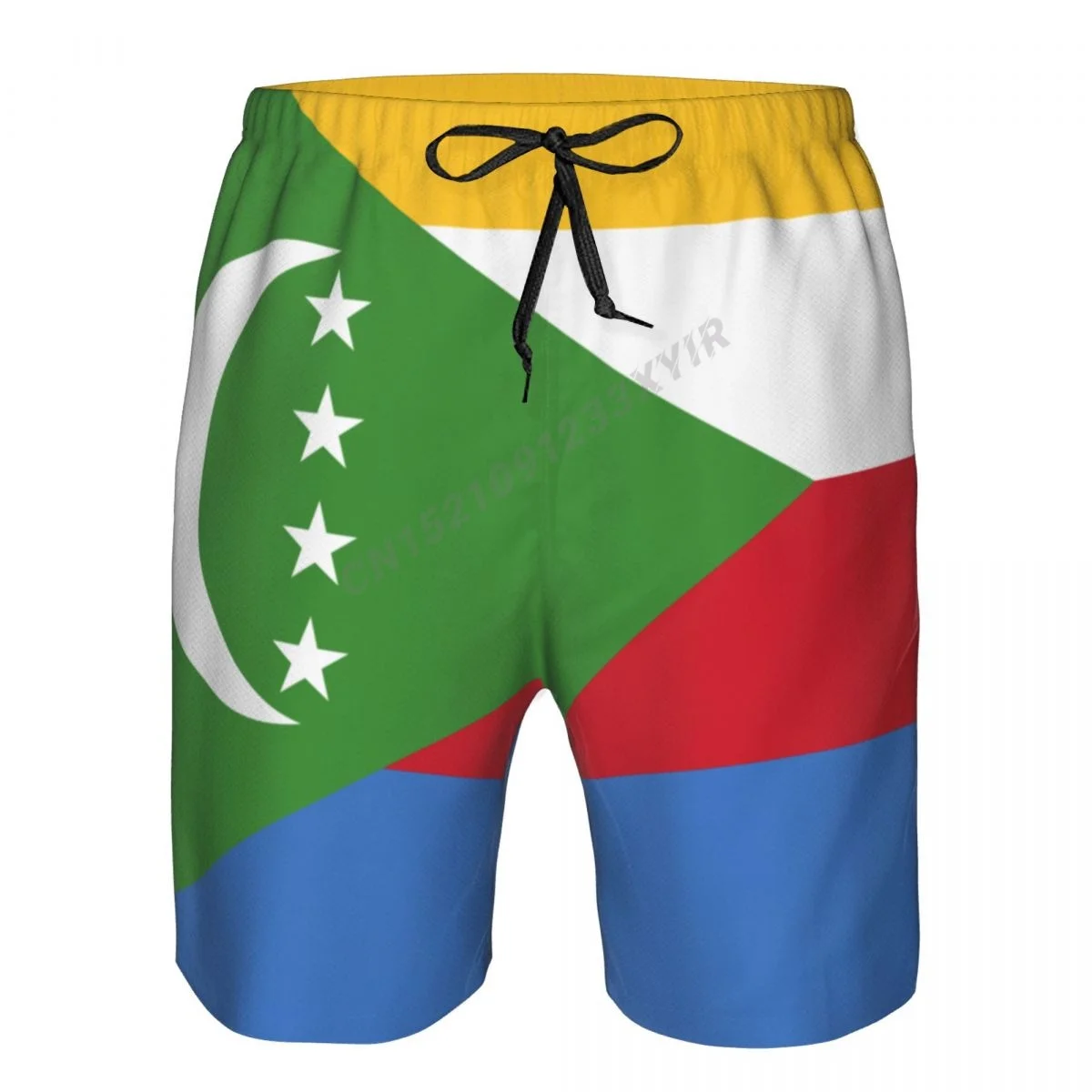 Summer Men's Comoros Flag Beach Pants Shorts Surfing M-2XL Polyester Swimwear Running