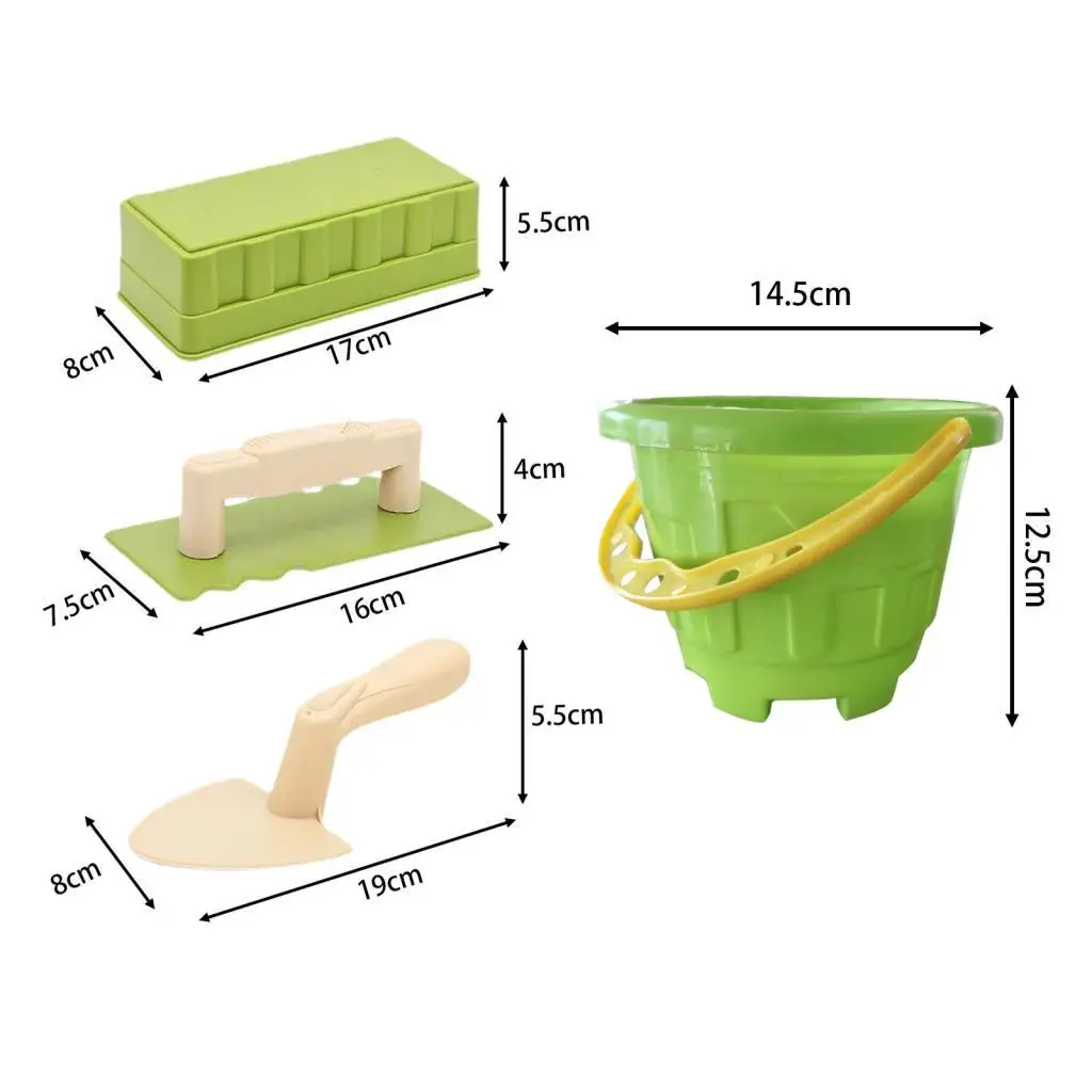 مجموعة ألعاب الشاطئ والرمل مكونة من 4 قطع أدوات صنع قلعة الرمل للأطفال الأولاد والبنات